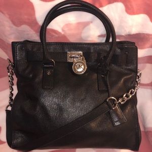 NWT Auth. Michael Kors black “Hamilton” Handbag.